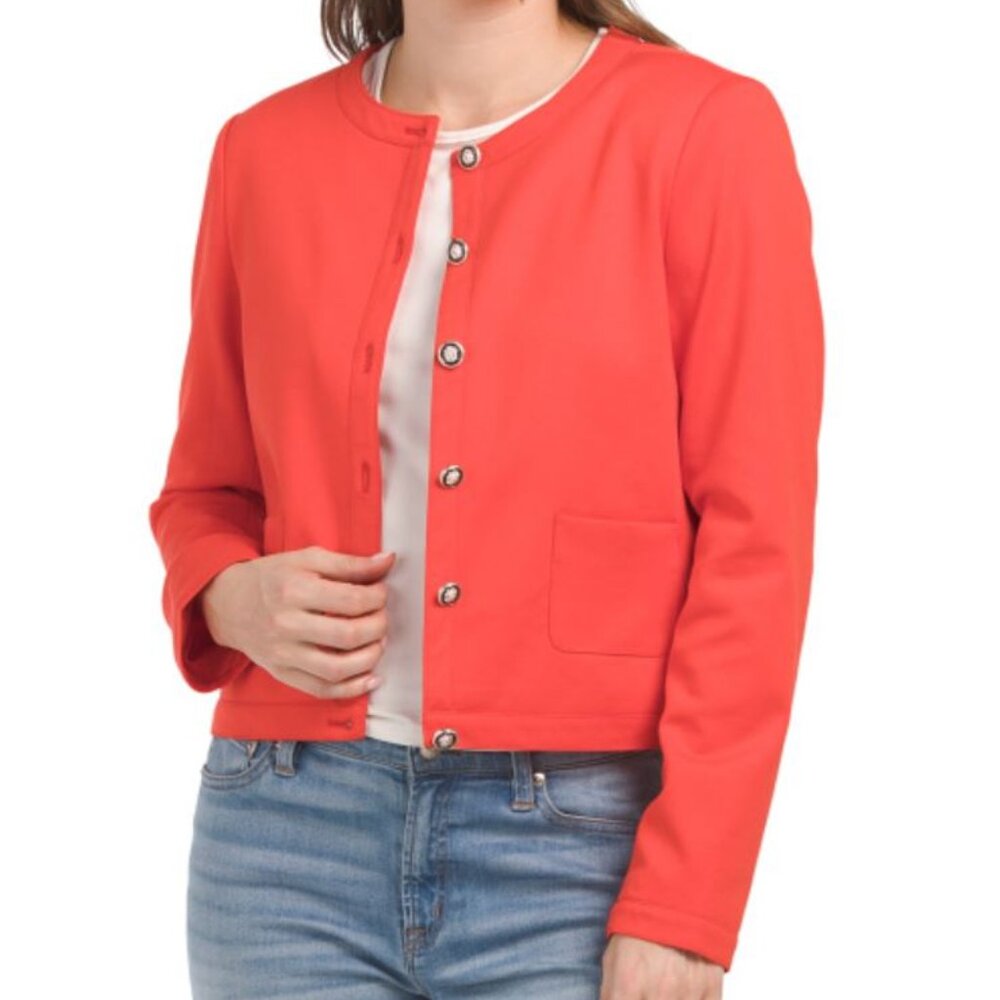 NWT HAVER + BLAIR Women's Ladylike Red Blazer Jacket Size S
